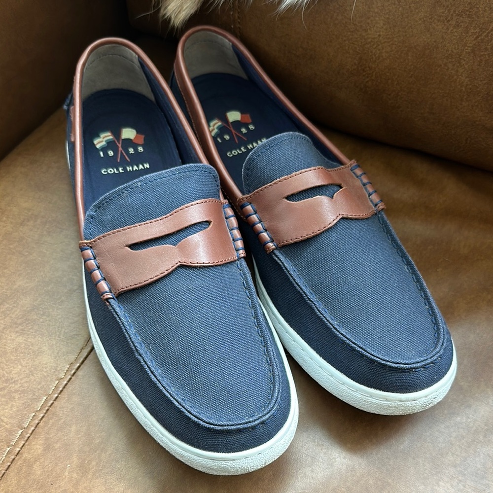 Cole Haan Men's Navy and Brown Loafers